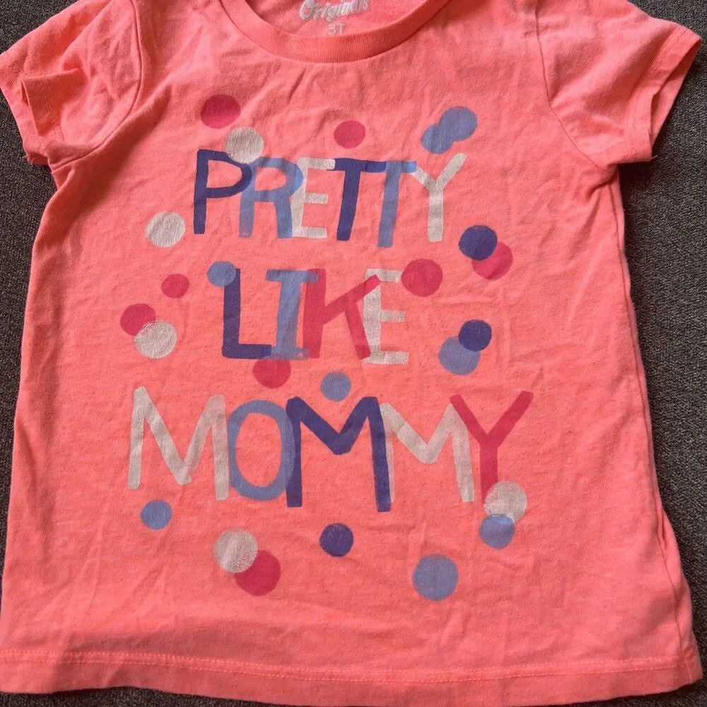 OshKosh Graphic Tee Toddler 3T‎ Pink Pretty Like Mommy Short Sleeve Shirt